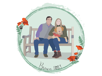 Family Portrait character design characterdesign custom portrait design family portrait flat design flat illustration illustration illustrator woman illustration