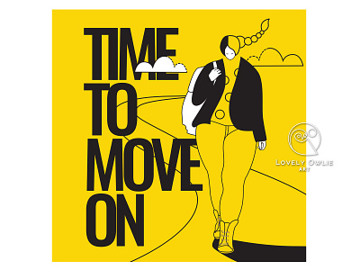 Time To Move On abstract illustration bold colors bold design bold illustration line art illustration line illustration logo design minimalist design minimalist illustration minimalist logo minimalist logo design minimalist poster modern design modern illustration owl logo trendy design trendy logo woman leaving woman walking woman walking away