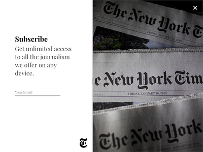 Daily UI (Day 26): The New York Times 026 daily 100 challenge dailyui dailyui 026 dailyui026 dailyuichallenge new york news news design news site newsfeed newsletter newspaper subscribe subscribe form subscription subscriptions thenewyorktimes ui ux