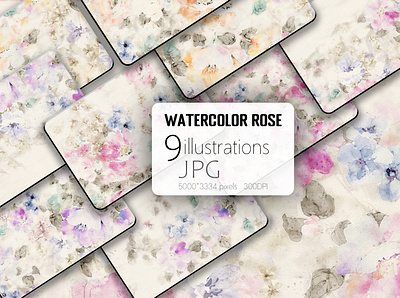 Beautiful watercolor rose flower bouquet illustration element