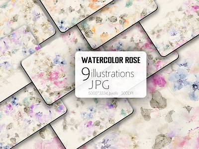 Beautiful watercolor rose flower bouquet illustration