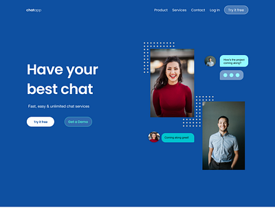 chatapp website mock up branding design figma graphic design typography ui web design