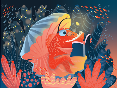 sea monstor art design illustration illustrator vector
