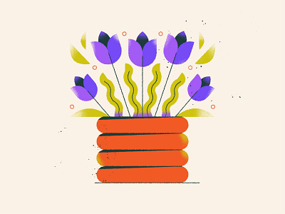Tulips 🌷 design digital art flower flowers graphic design illustration illustrator plant texture tulip tulips vase vector