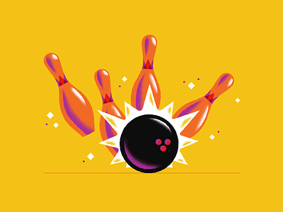 💥 Bowling 💥 bowl bowling bowling ball bowling pin design digital art graphic design illustration retro sport sports texture vector
