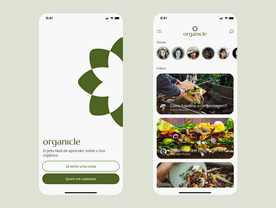 Organicle App app ui ux