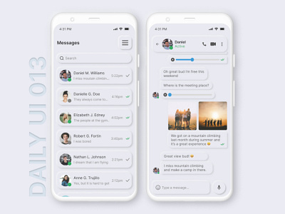 Daily UI 013 chat design daily ui daily ui013 daily ui13 dailyui design figma graphic design message app ui uichallenge