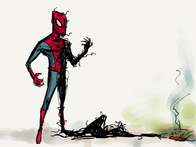 Spiderman cartoon doodle illustration