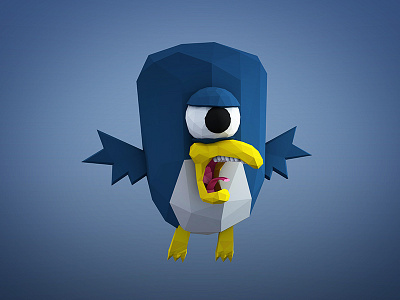 Mutant Penguin Low Poly Monster