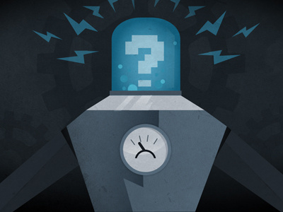 404 Robot 404 error blue character illustration web