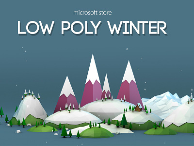 Low Poly Winter c4d christmas cinema 4d holiday low poly mountains winter