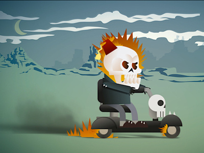 Ghost Rider getting old... animation illustration