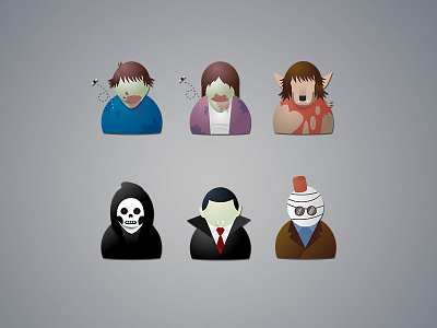 Halloween Icons halloween icon icons invisible man monster vampire were wolf zombie