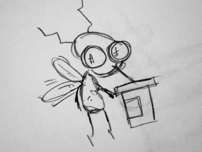 Coffee Bug concept doodle sketch