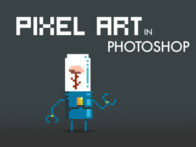 Pixel Art In Photoshop art character illustration pixel robot