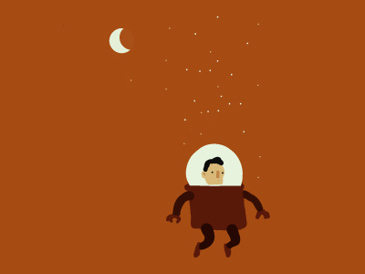 Space Man cartoon digital illustration space
