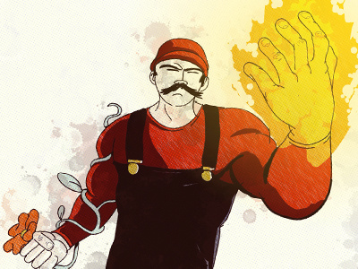 Mario's Flower Power character comic illustration video game