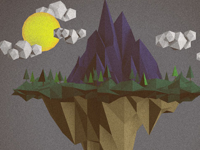 Floating Island 3d c4d cinema 4d floating island low poly lowpoly polygon