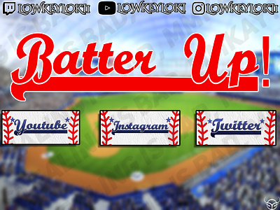 Batter up! Stream Panels for stullengoods! baseball design emote emotes gaming panels streamer streamers twitch