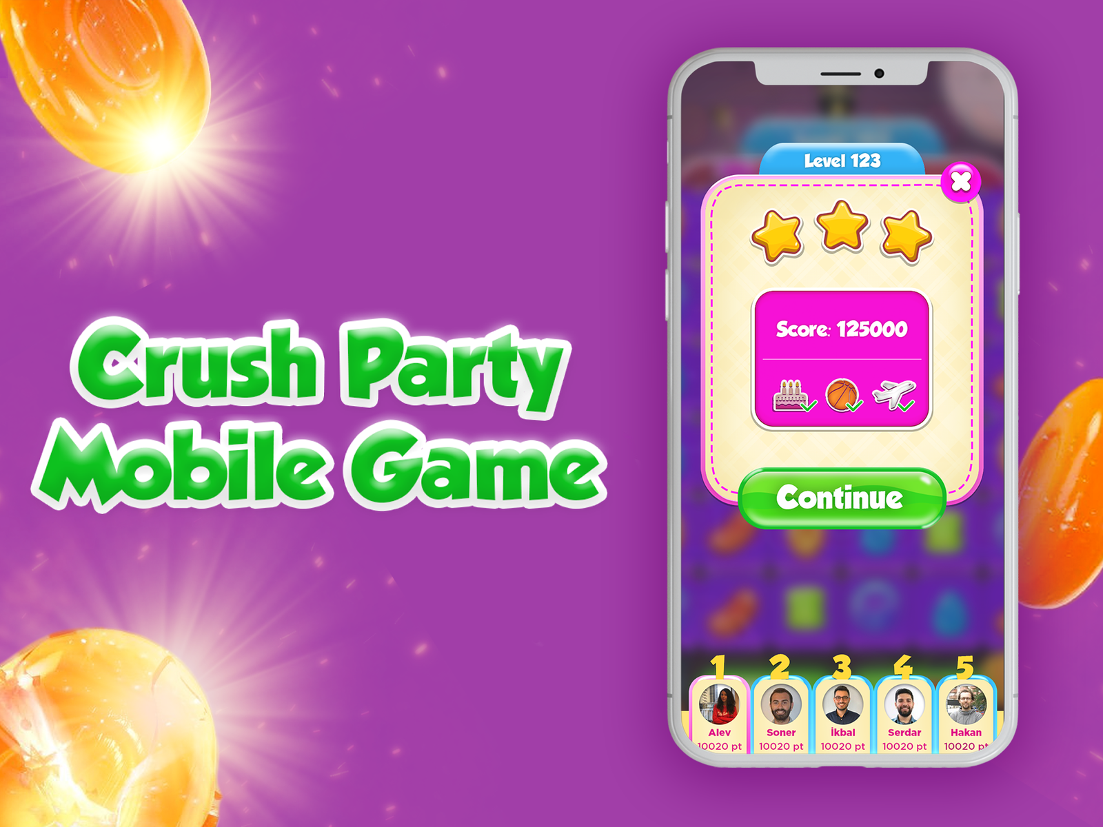 Crush Party Casual Mobile Game by İsmail Gunduz on Dribbble