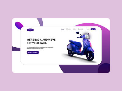 Chetak Web UI exploration bike concept design landingpage mockup modern scooter ui uiux uiuxdesign web webdesign website