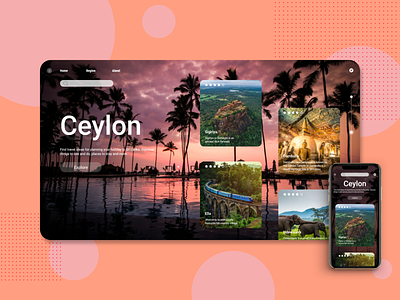 Ceylon travel landing page and mobile app design appdesign ceylon concept design landingpage mobile app mobile ui modern srilanka travel ui uiux uiuxdesign ux webdesign website