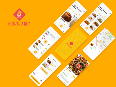 Koththu Hut app UI UX design appdesign branding concept design e comerce eat food food app food delivery food delivery app foodie healthyfood mobile app mockup modern ui uiux uiuxdesign