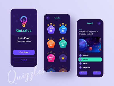Quiz App UI Design app appdesign concept design game illustraion mobile app mobile app design mobile design mobile ui mockup modern quiz quizapp quizz ui uiux uiuxdesign