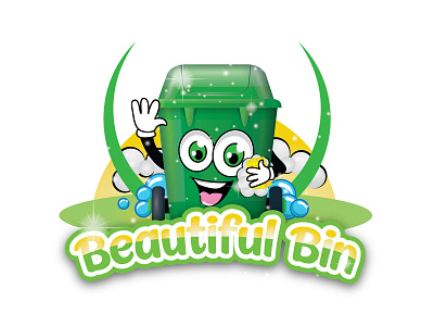 Beautiful Bin brand branding branding design cartoon cartoonillustration cartoonlogo character characterdesign cleanlogo greenlogo logotype pop