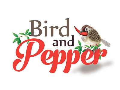 Bird and Pepper Logo banner bird illustration bird logo book book cover brand identity cover design illustraion label nature logo pepper