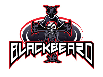 BlackBeard Gaming Logo beard black dark gaming gaminglogo pirate red skull
