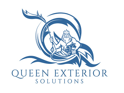 Queen Exterior Solutions branding illustrations logo