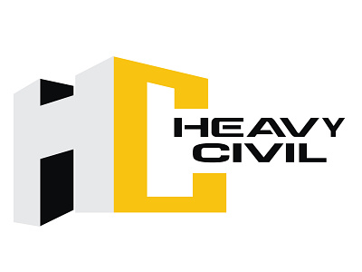 HEAVY CIVIL LOGO blackandyellow civil construction logo heavy
