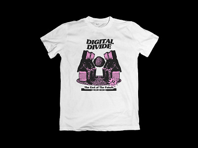 Digital Divide T-Shirt Design advertisement apparel design digital esoteric illustration texture tshirt typography vintage vintage design