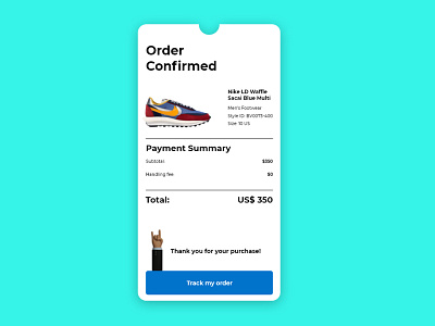 Email Receipt - Daily UI Challenge #17