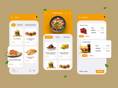 Restaurant App UI Design mobile app design restaurant app design ui ui design