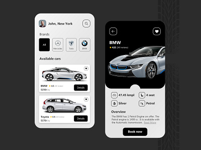 Car Rental App Design app design booking system carrental