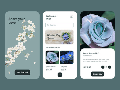 Flower Shop App Design app design flower shop ui