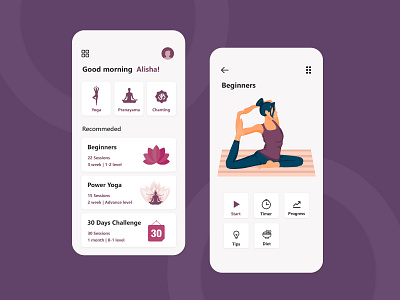 Yoga App Design app design ui yoga