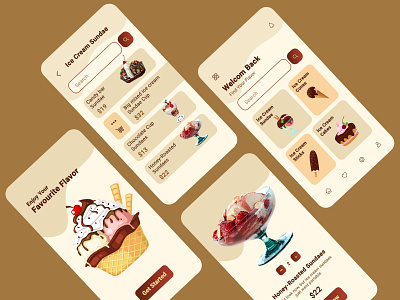 Ice Cream Shop App Design app design ice cream shop ui