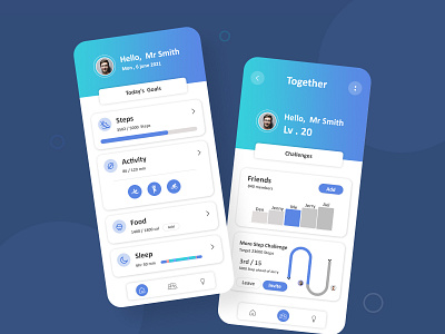 Health Tracker App Design app design health tracker app healthcare app design ui