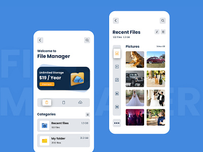 File Manager App app design file manager mobile app ui ui