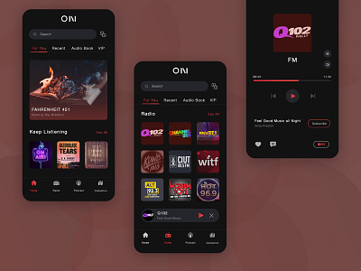 FM Radio App app design fm radio app illustration radio app ui