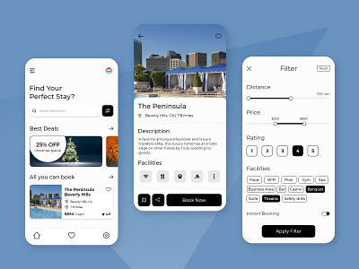 Hotel Booking App app design booking app hotel booking app ui ui design