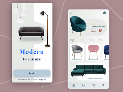 Furniture Shop App design furniture ecommerce app furniture shop app furniture shop mobile app mobile app design modern app design ui vector