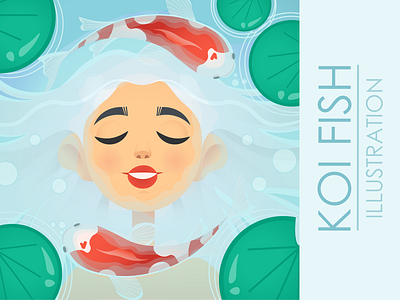 Koi fish illustration art character design illustraion koi koi fish vector water