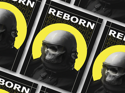 Reborn dark poster astronaut design photoshop polygraphy poster poster design print reborn skeleton skull