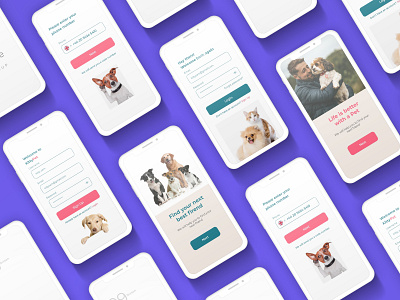 Pet adoption mobile app, IOS app app ui design cat app cat app ui dog app dog app ui mobile app design pet adoption app pet lover pets app ui uidesign uxdesign