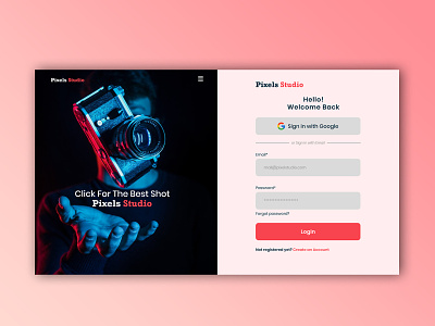 Signup or Login Page UI/UX Design Template