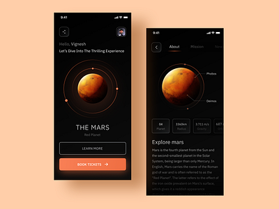 Mars Booking app design ui ui ux uidesign uiux ux ui